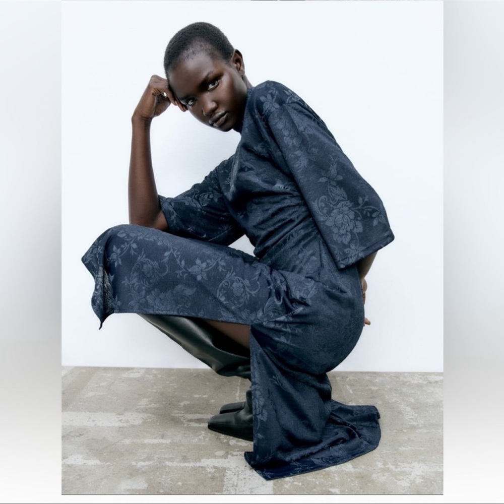 Zara Jacquard Kimono Dress